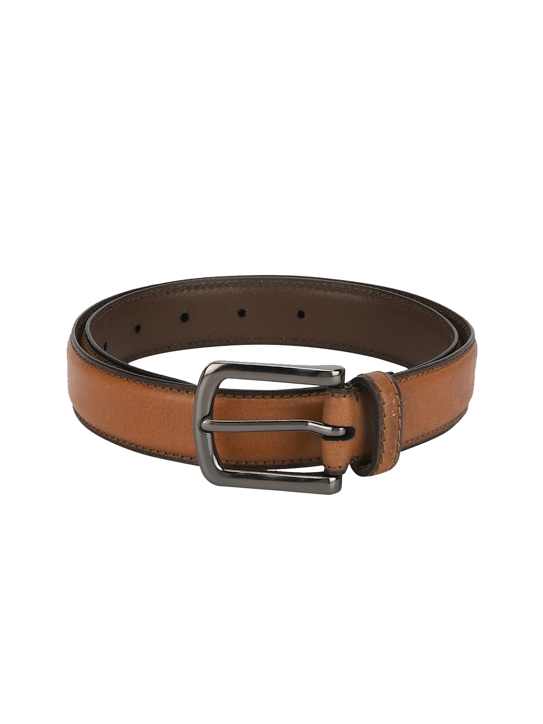 

Aditi Wasan Unisex Tan Brown Solid Genuine Leather Belt