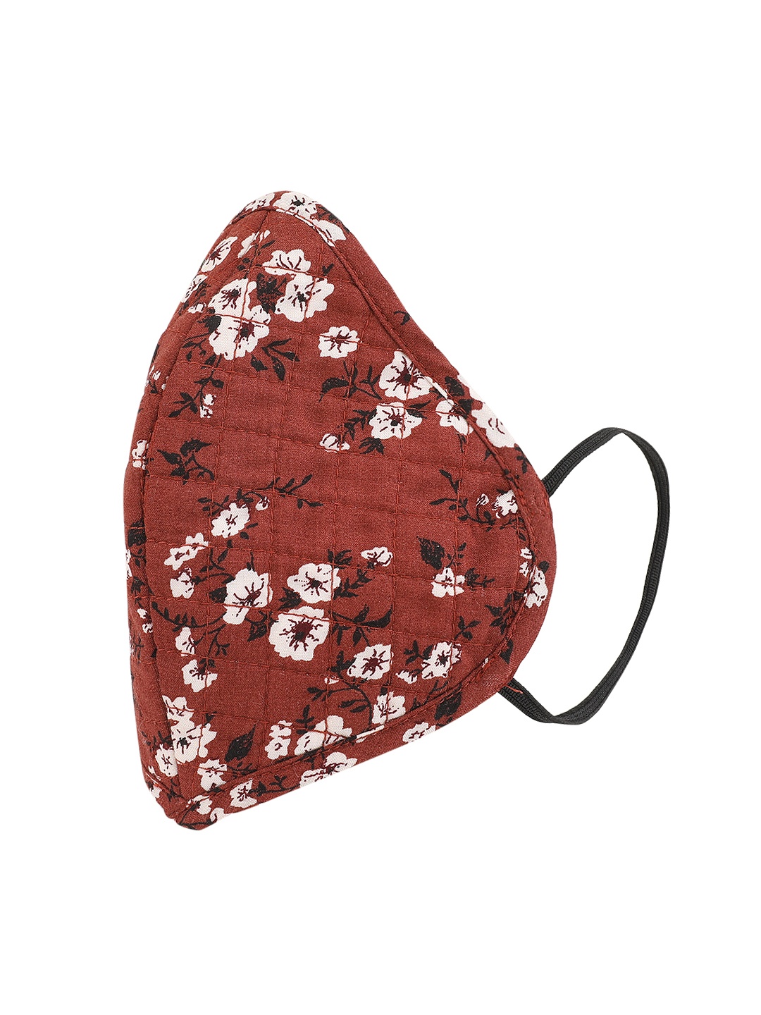 Kazo Unisex Brown Single Floral Printed 3 Pcs Reusable Mask