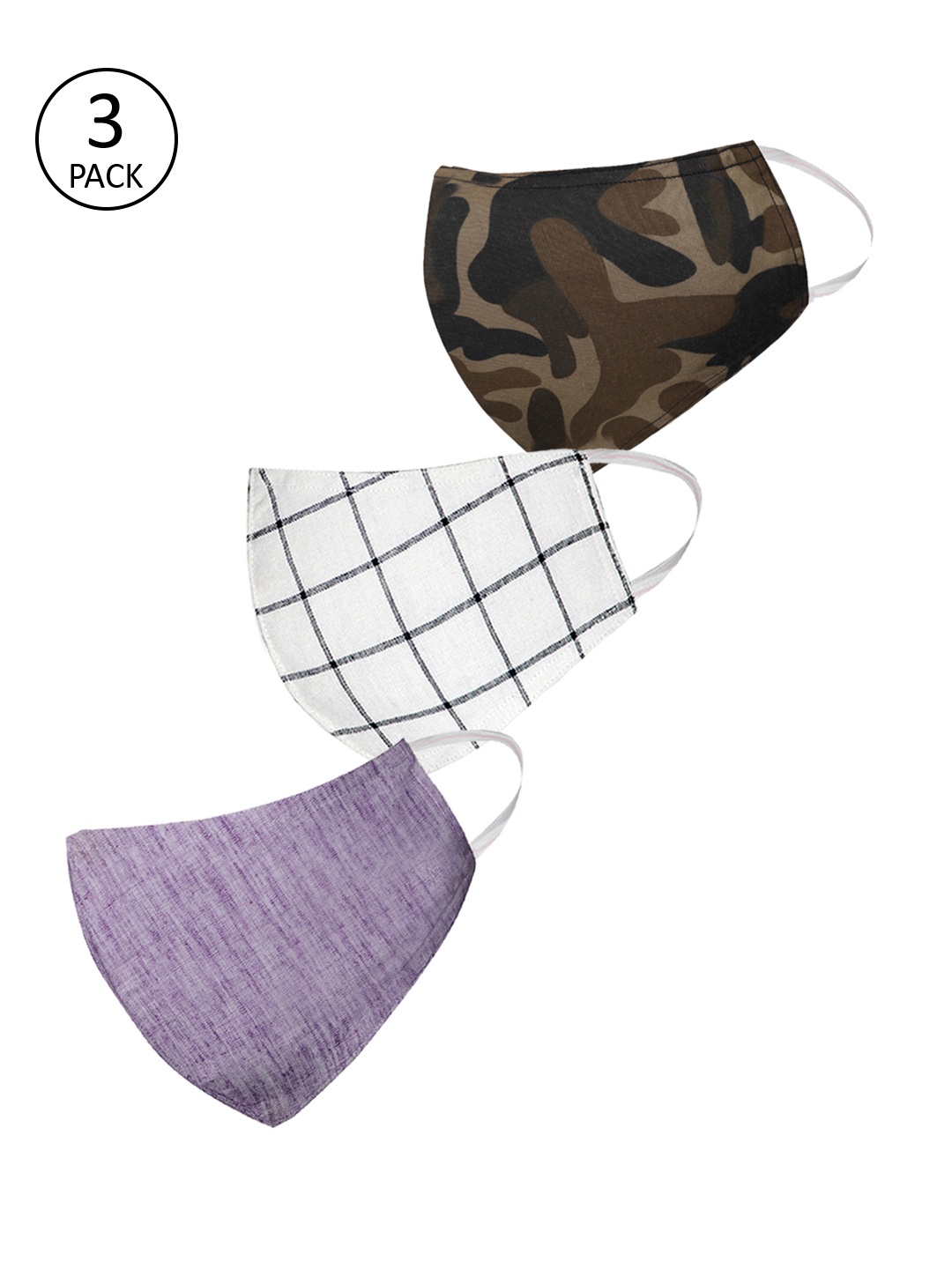 

VASTRAMAY Unisex Pack of 3 Reusable 3-Ply Cloth Mask, Green
