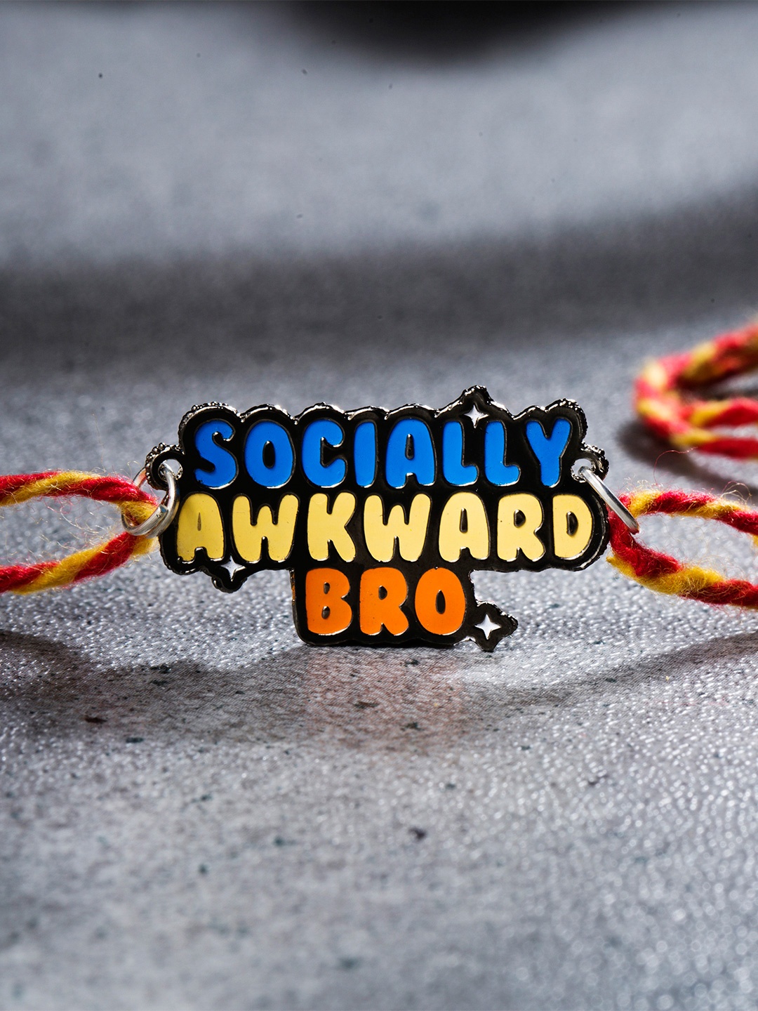 

Bigsmall Blue Brass-Plated Wraparound Socially Awkward Bro Rakhi