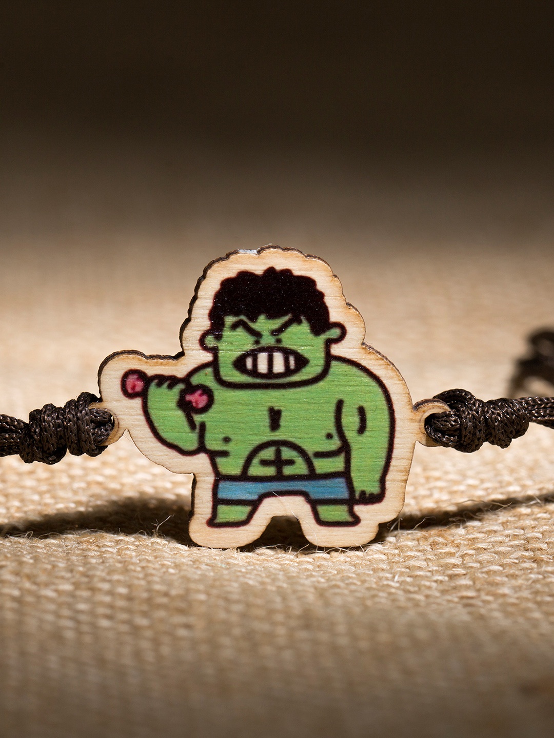 

Bigsmall Green & Brown Hulk Wooden Rakhi