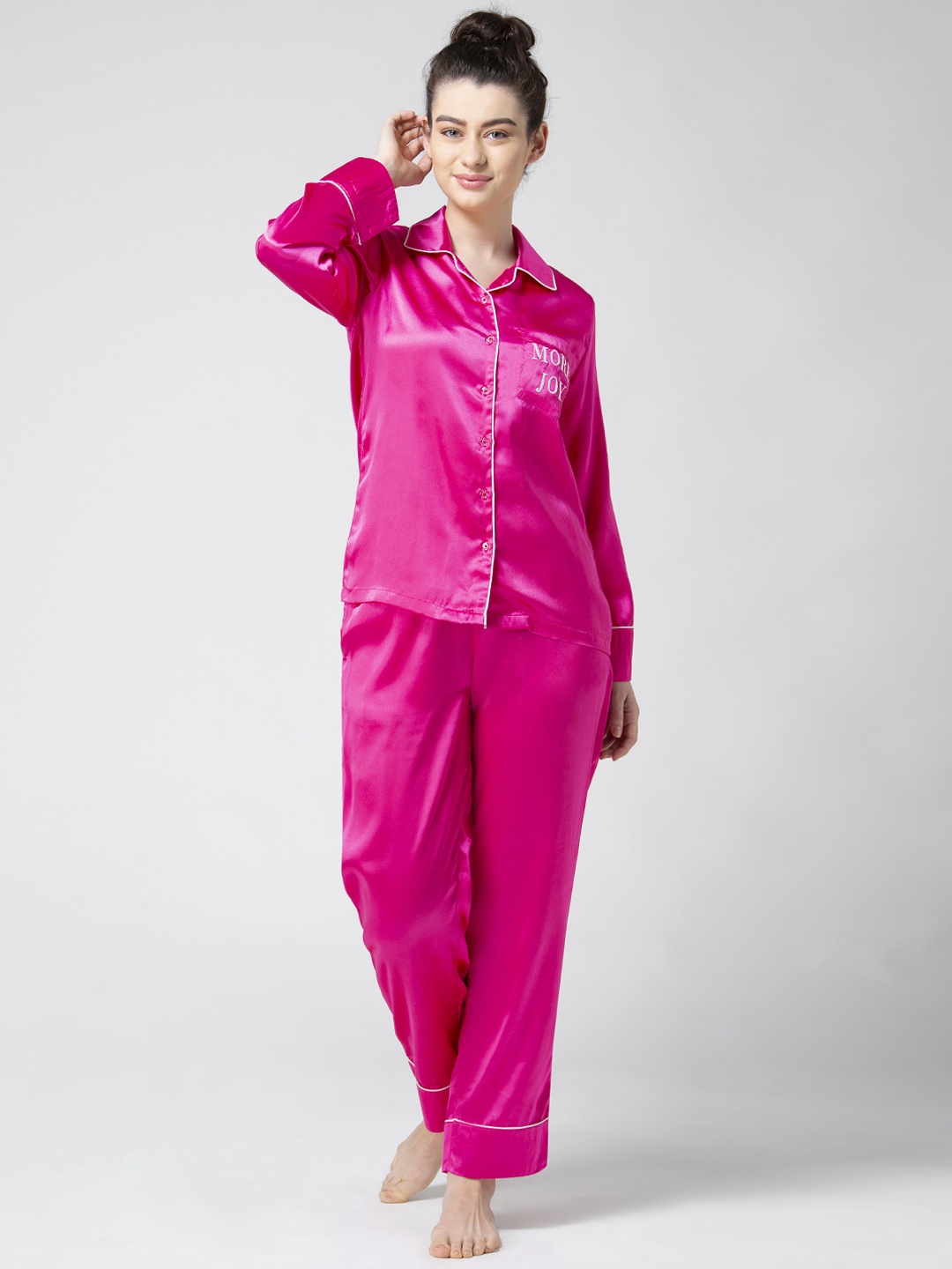 ADORENITE Women Magenta Night suit