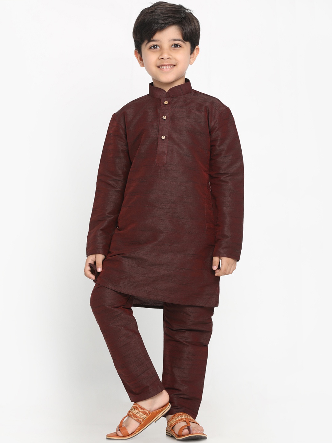 

JBN Creation Boys Maroon Solid Kurta with Pyjamas