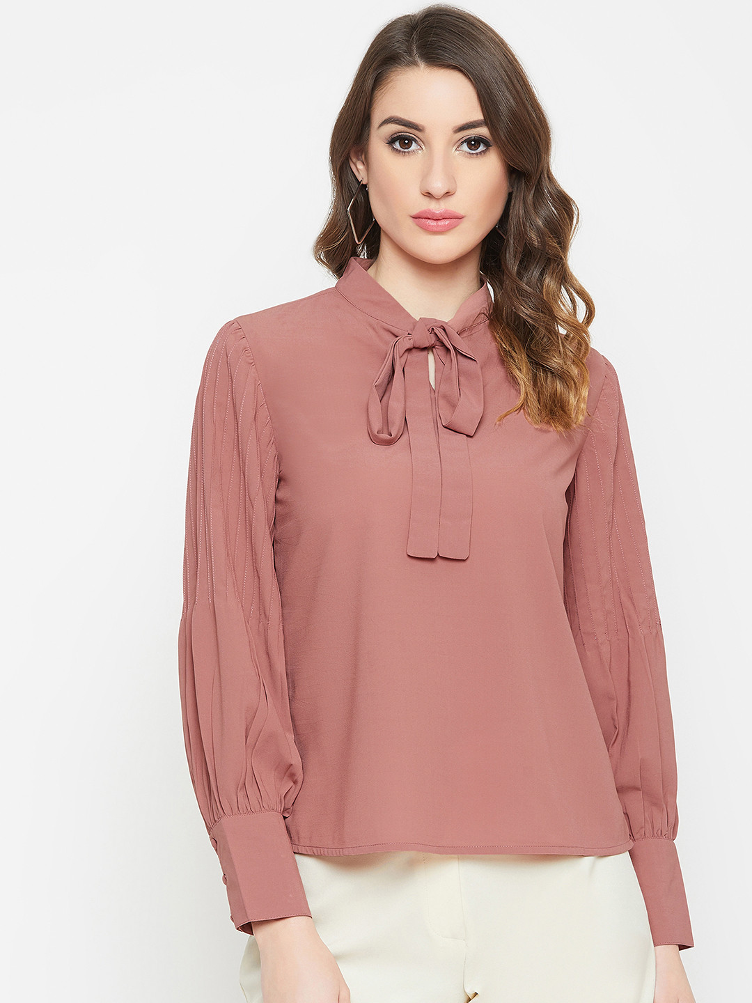

Marie Claire Women Mauve Solid Top