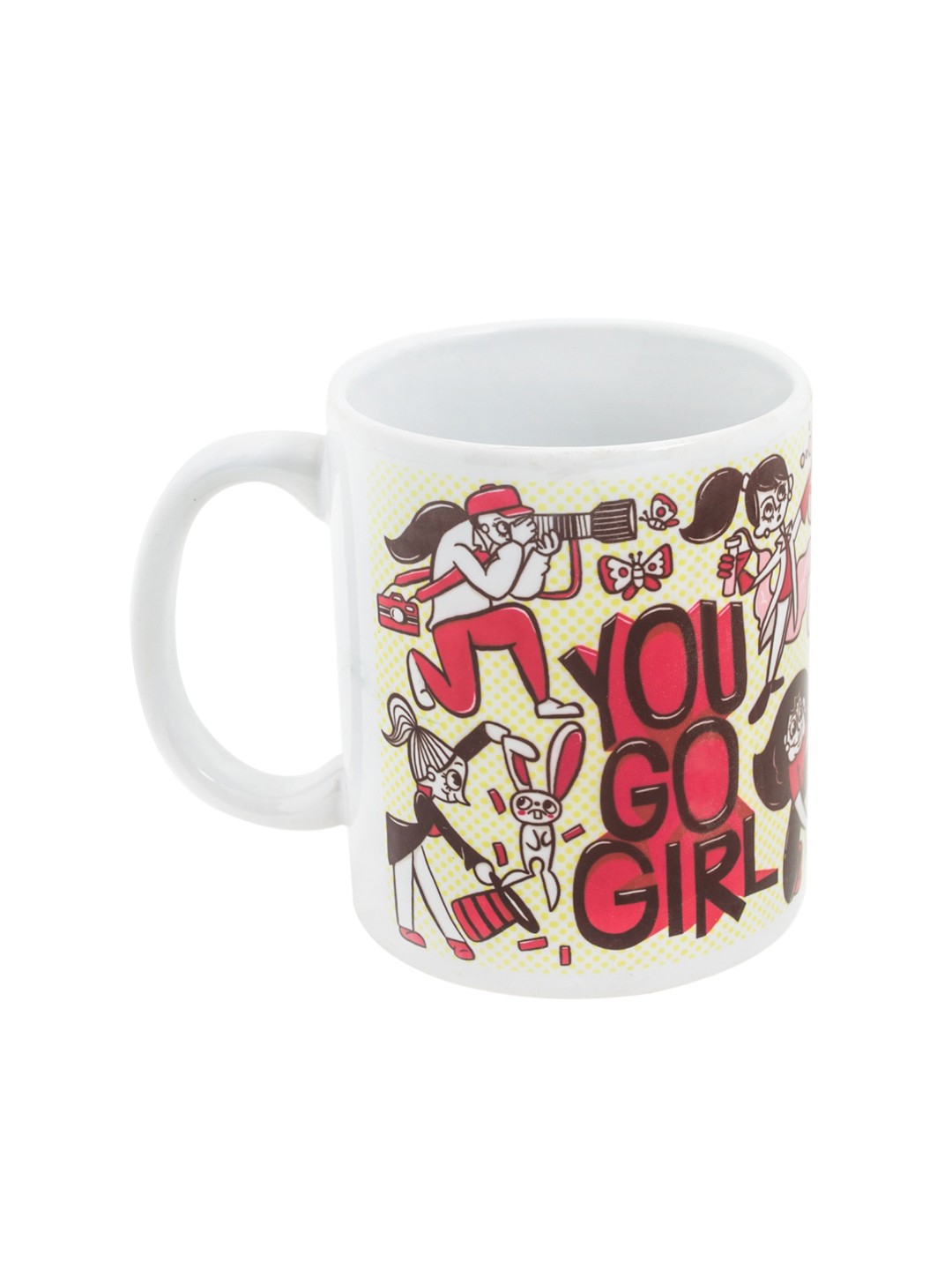 

Chumbak White & Black You Go Girl Printed Coffee Mug