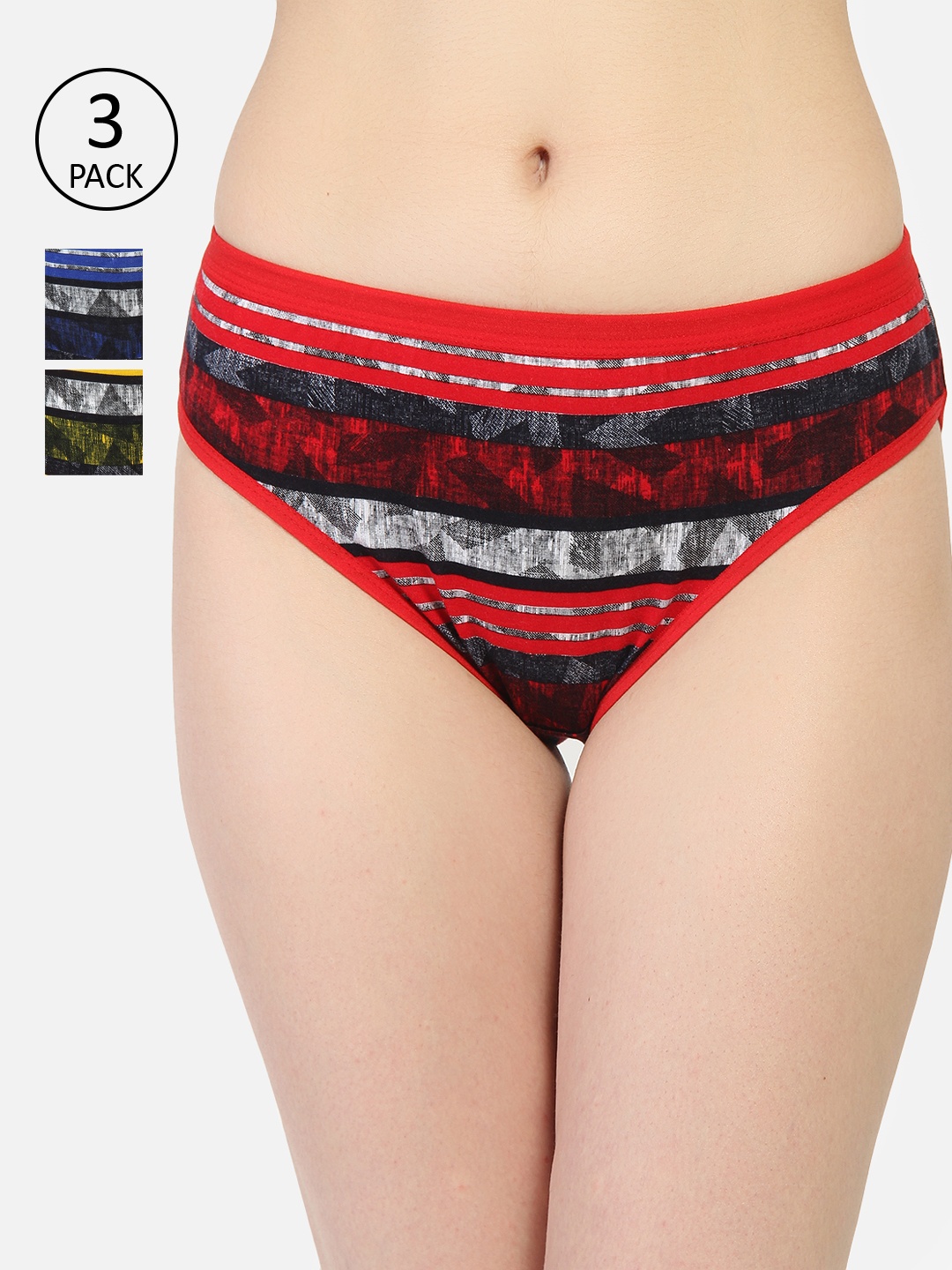 

Innocence Women Pack of 3 Assorted Bikini Briefs BBAPLIN90136_S