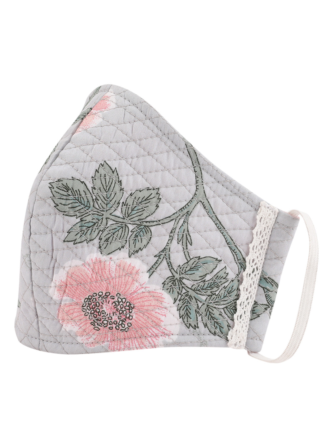 

Kazo Unisex Grey Floral Printed Reusable 3-Ply Cloth Mask