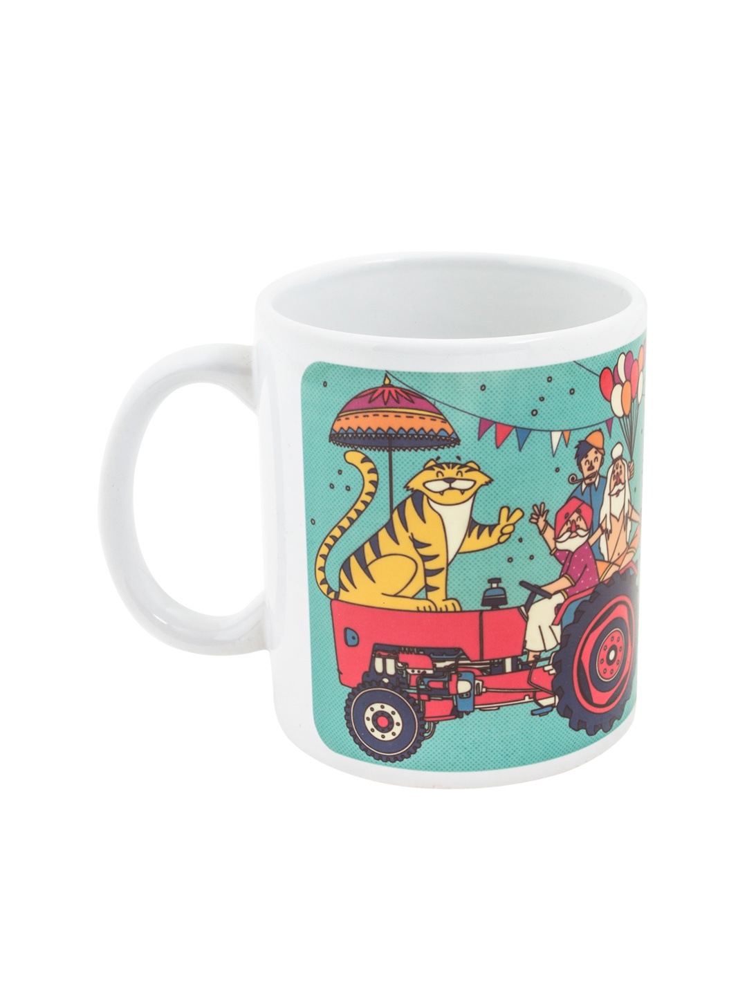 

Chumbak Green & Pink Printed Made In India Coffee Mug