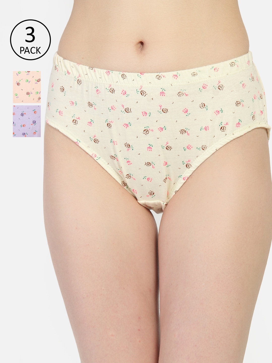 

Innocence Women Pack of 3 Assorted Hipster Briefs BBAPLIN90132_S