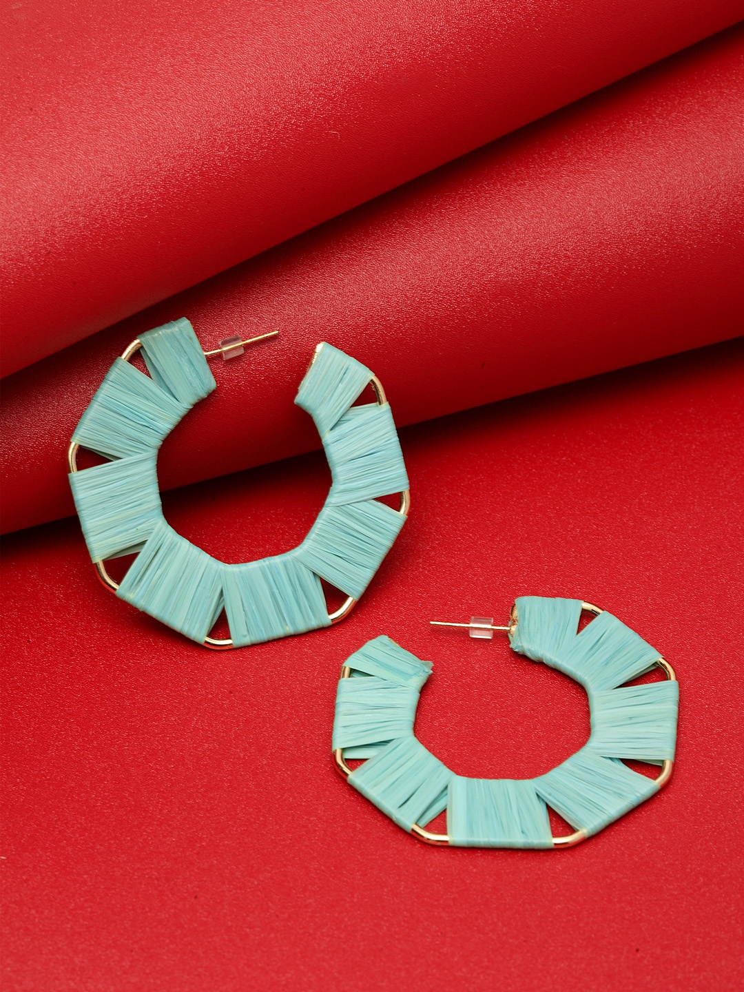 

Madame Mint Green Geometric Hoop Earrings