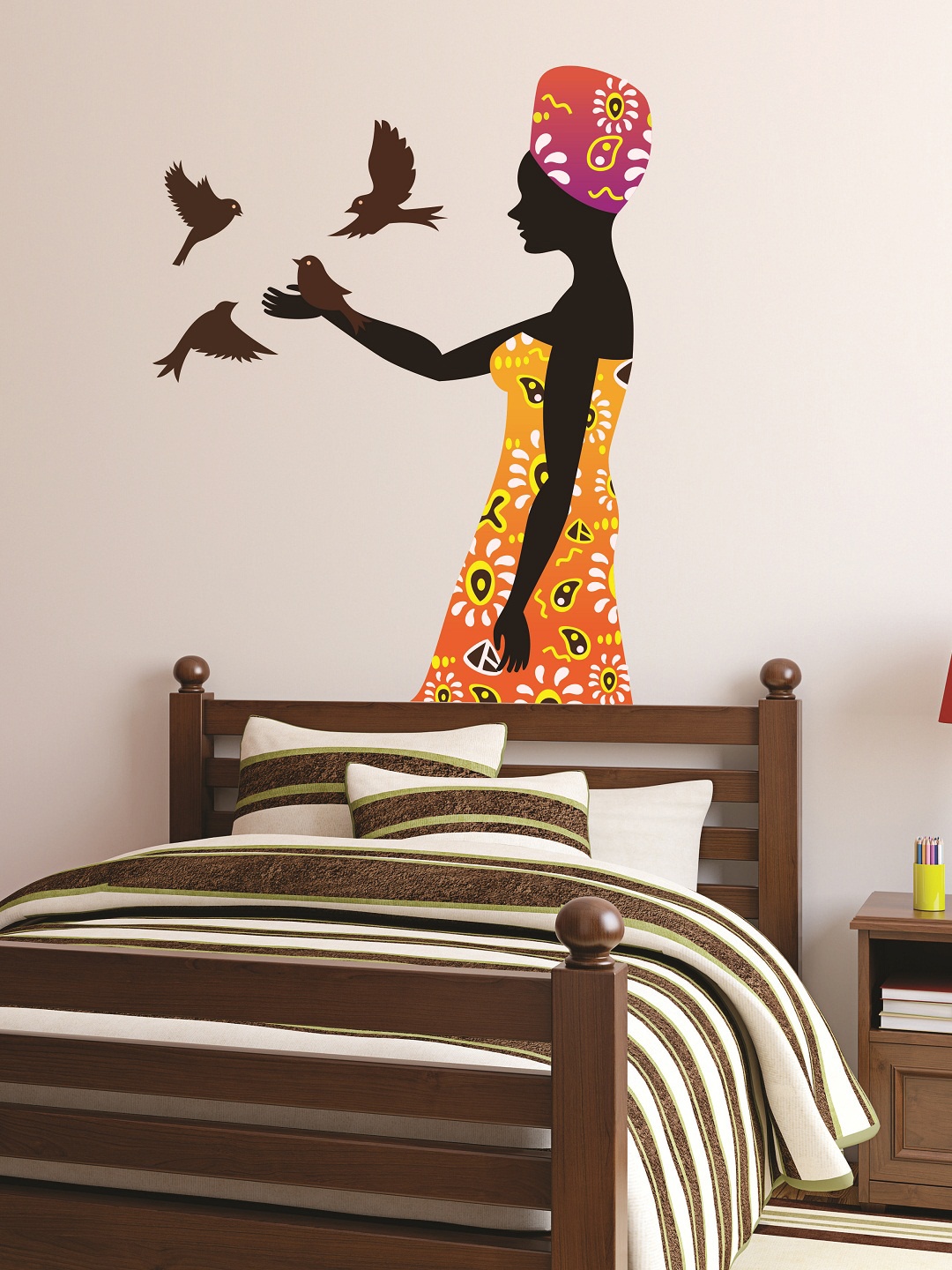 

WALLSTICK Black & Yellow Birds Large Vinyl Sticker