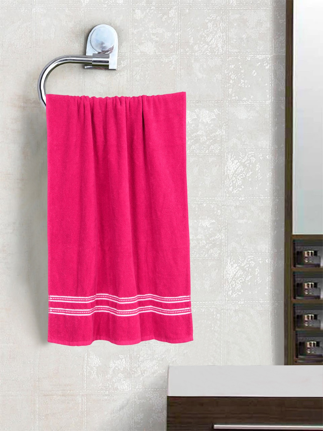 

ROMEE Pink Solid 400 GSM Large Bath Towel