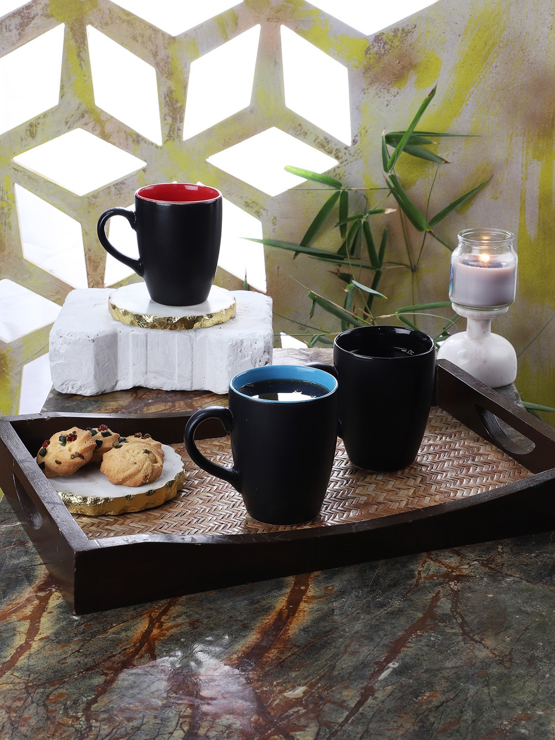 

CDI Set Of 6 Black Solid Tea Coffee Mugs