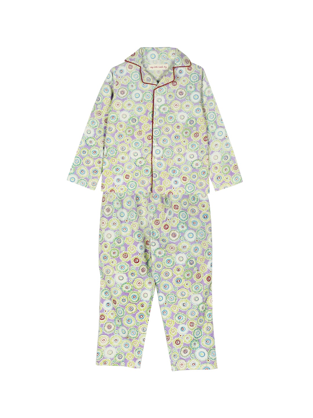 My Little Lambs Girls Multicoloured Printed Night suit, Multi