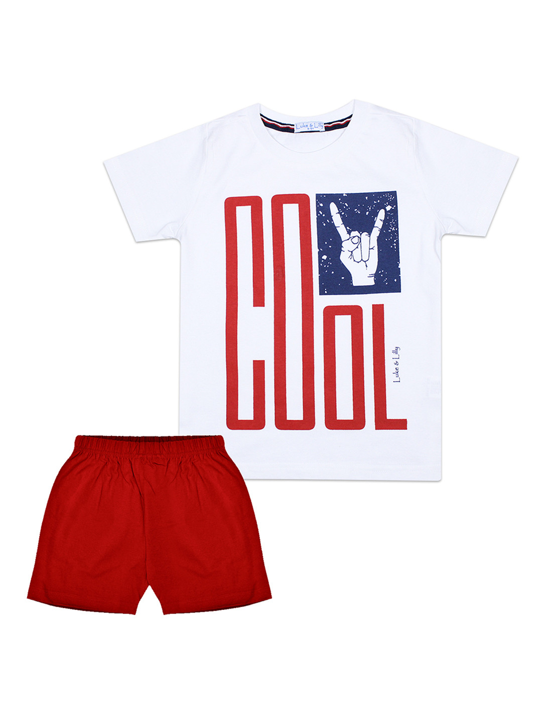 

Luke & Lilly Boys Multicoloured Printed T-shirt with Shorts, Multi
