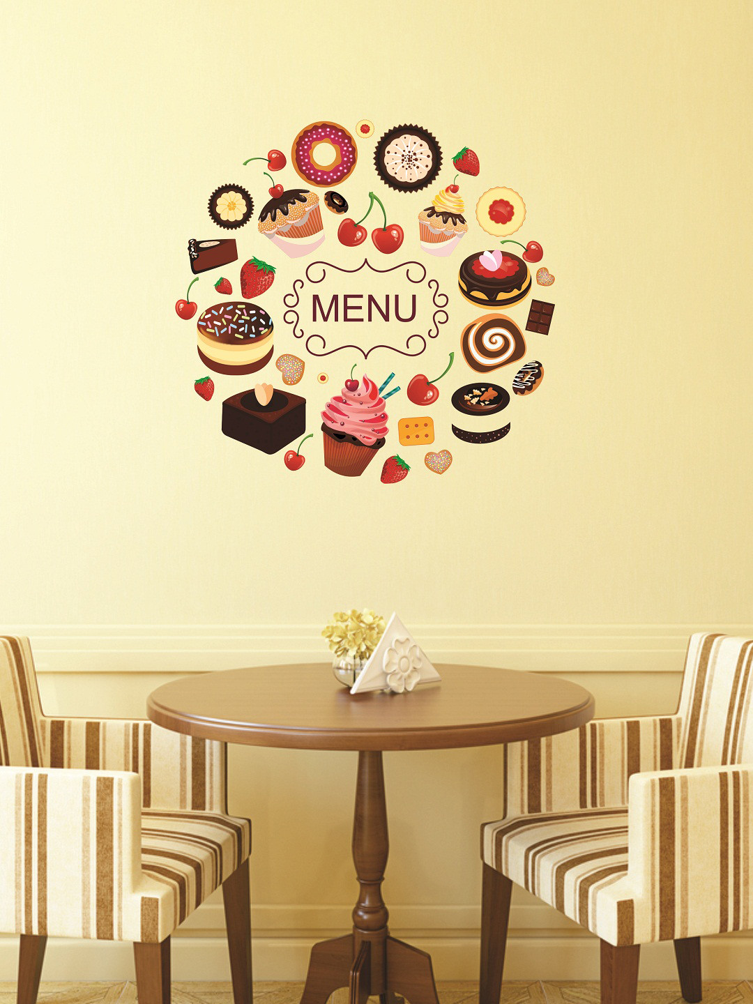 

WALLSTICK Red & Brown Menu Large Vinyl Sticker