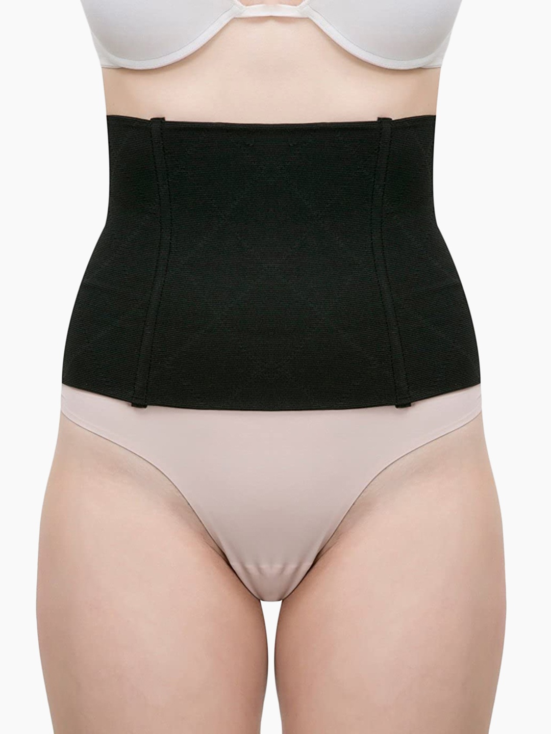 

Laceandme Women Black Self Design Tummy Shapewear Belt