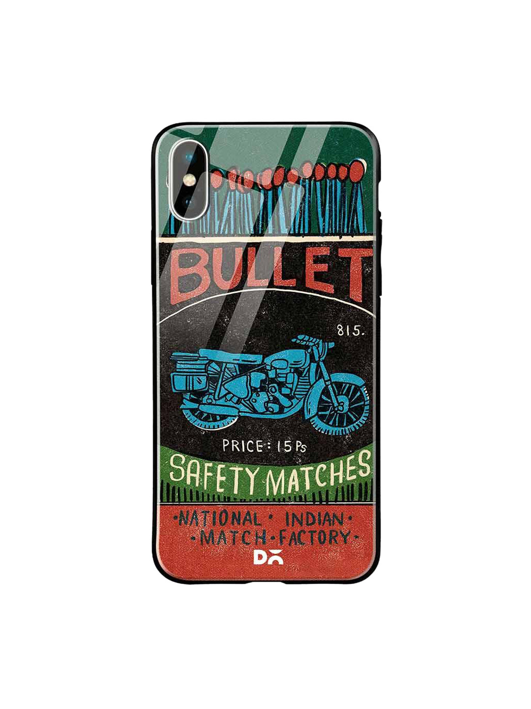

DailyObjects Black & Red Bullet Matchbox iPhone XS Max Glass Case