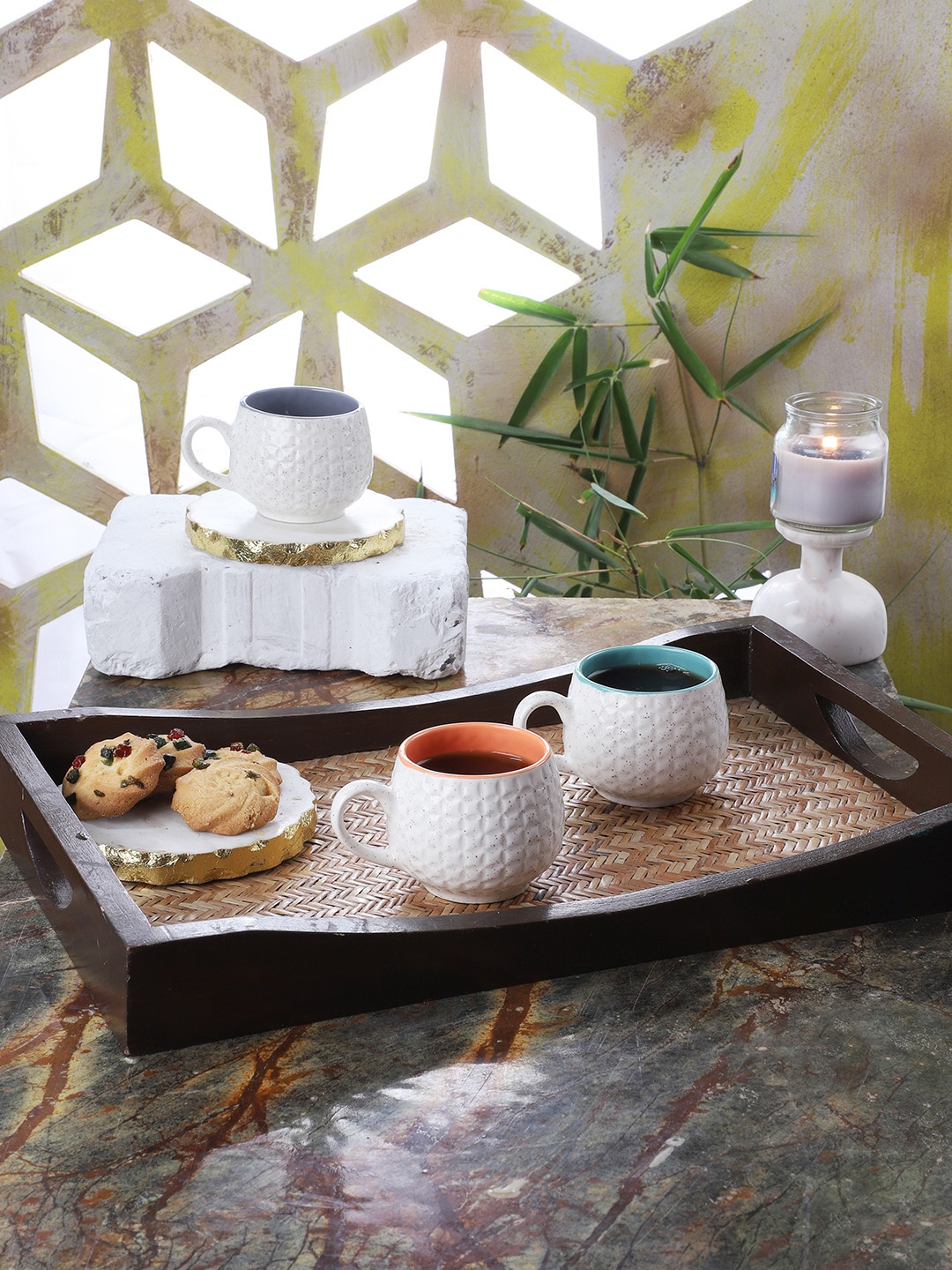 

CDI Unisex Set Of 6 White Textured Lutiya Tea Cups