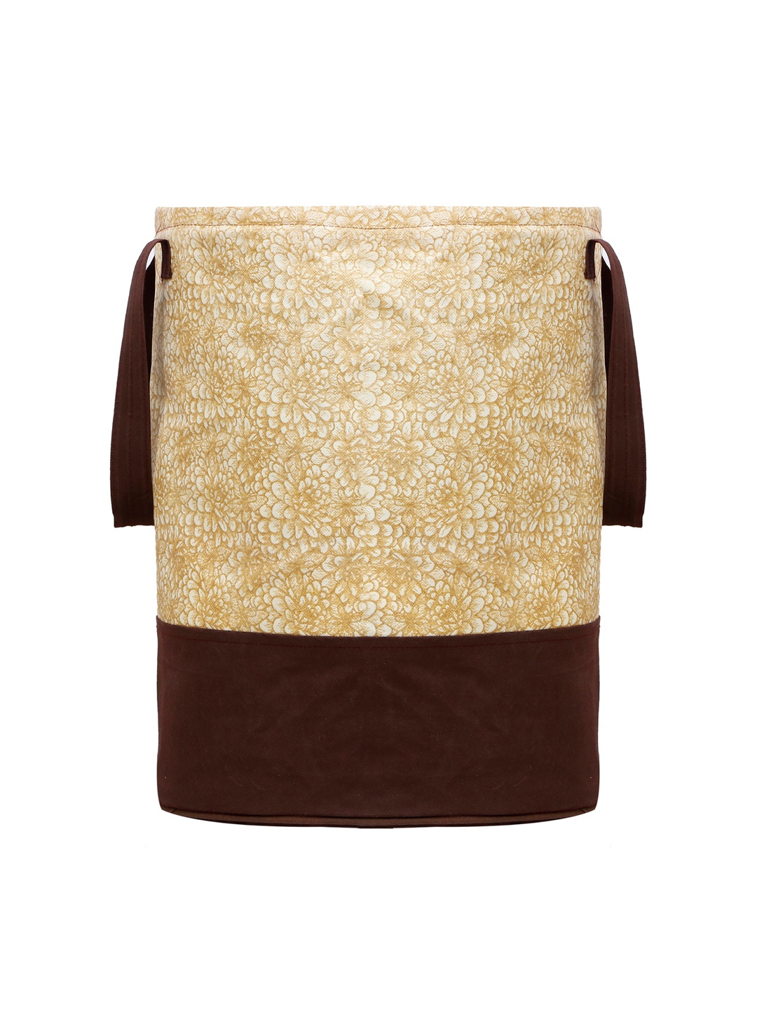 

Kuber Industries Beige & Brown Printed Waterproof Canvas Laundry Bag