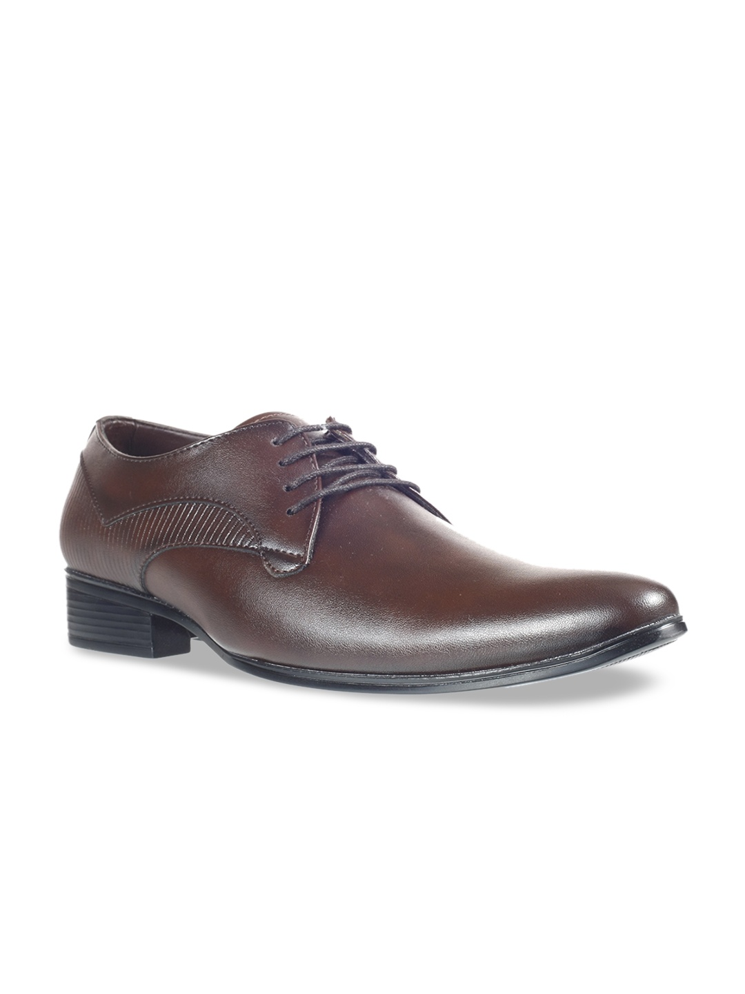 

Khadims Men Brown Solid Lazard Formal Derbys