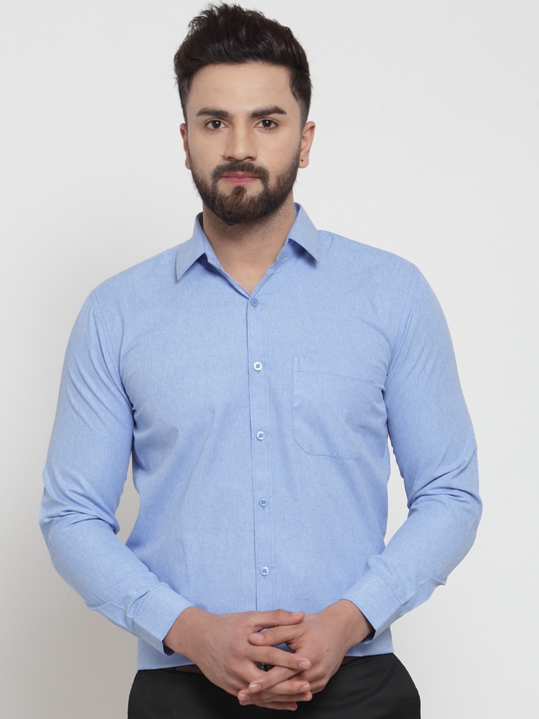 

JAINISH Men Blue Classic Regular Fit Solid Formal Shirt