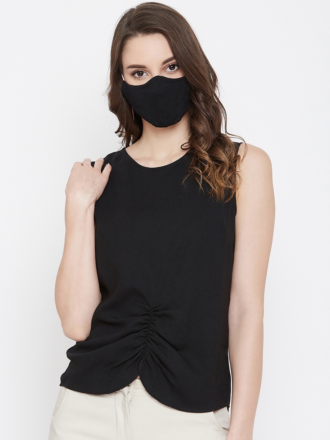 

Imfashini Women Black Solid Tank Top