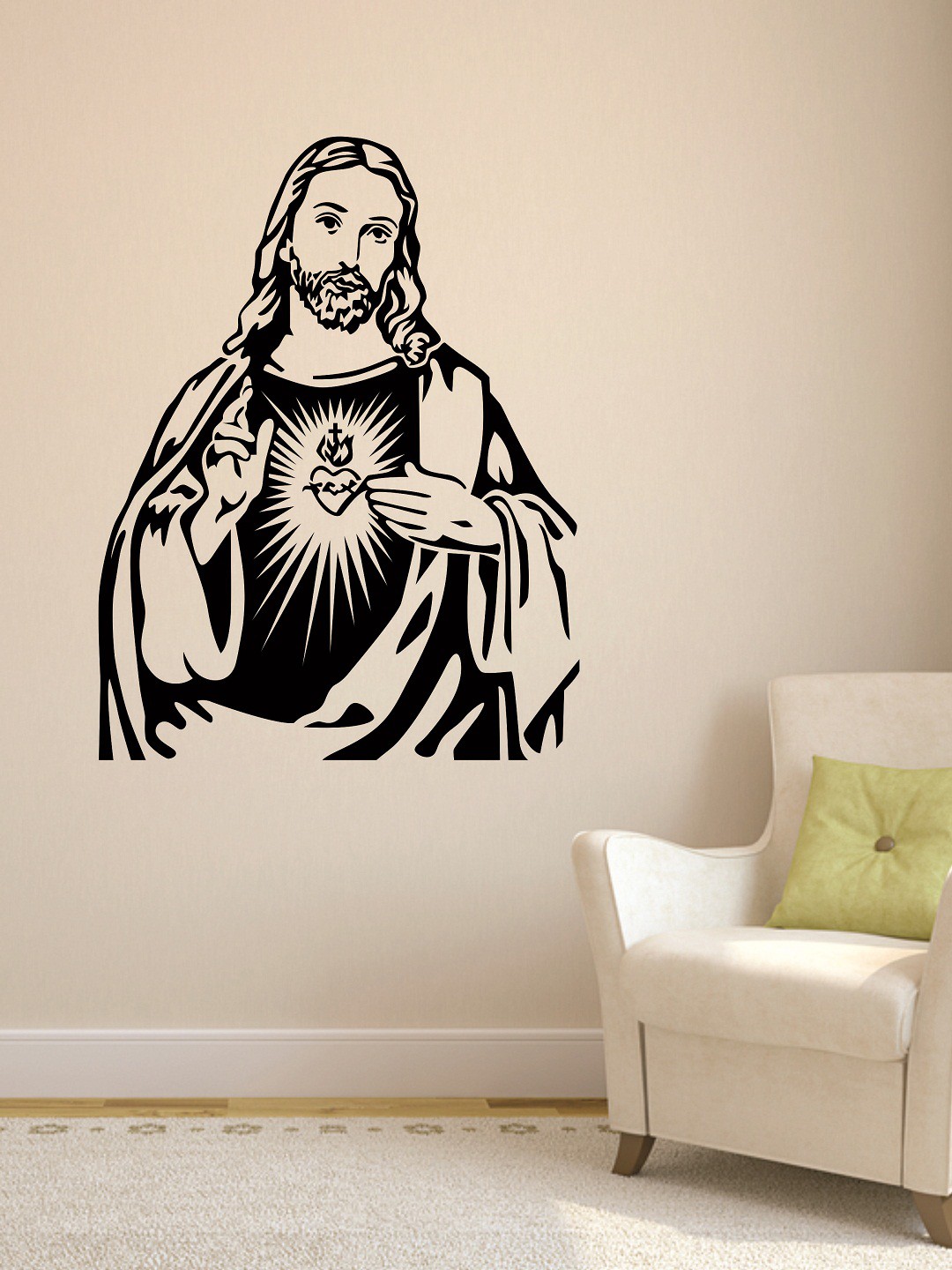 

WALLSTICK Black Jesus Christ Large Vinyl Sticker