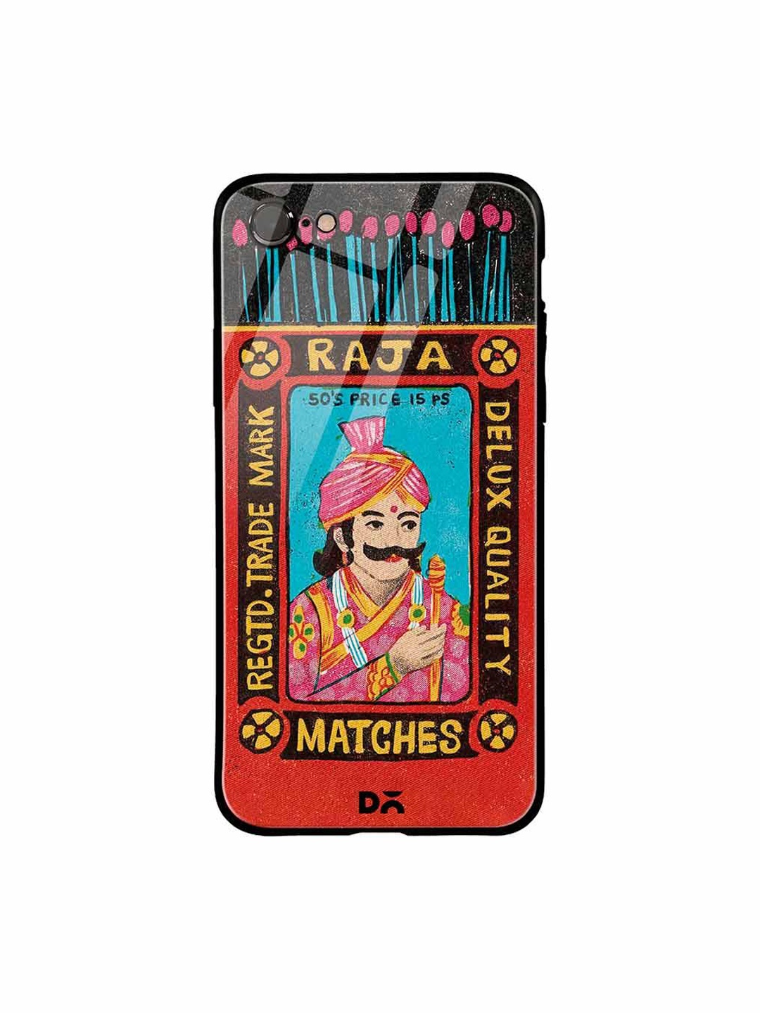 

DailyObjects Black & Red Raja Matchbox iPhone 7 Glass Case
