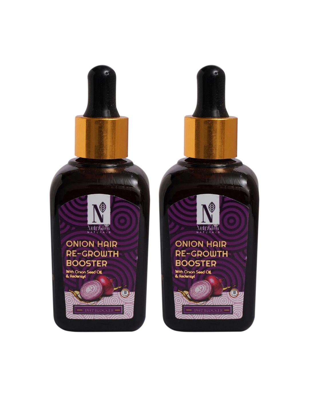 

NutriGlow Naturals Pack of 2 Onion Hair Re-growth Booster (2 X 50ml), Multi
