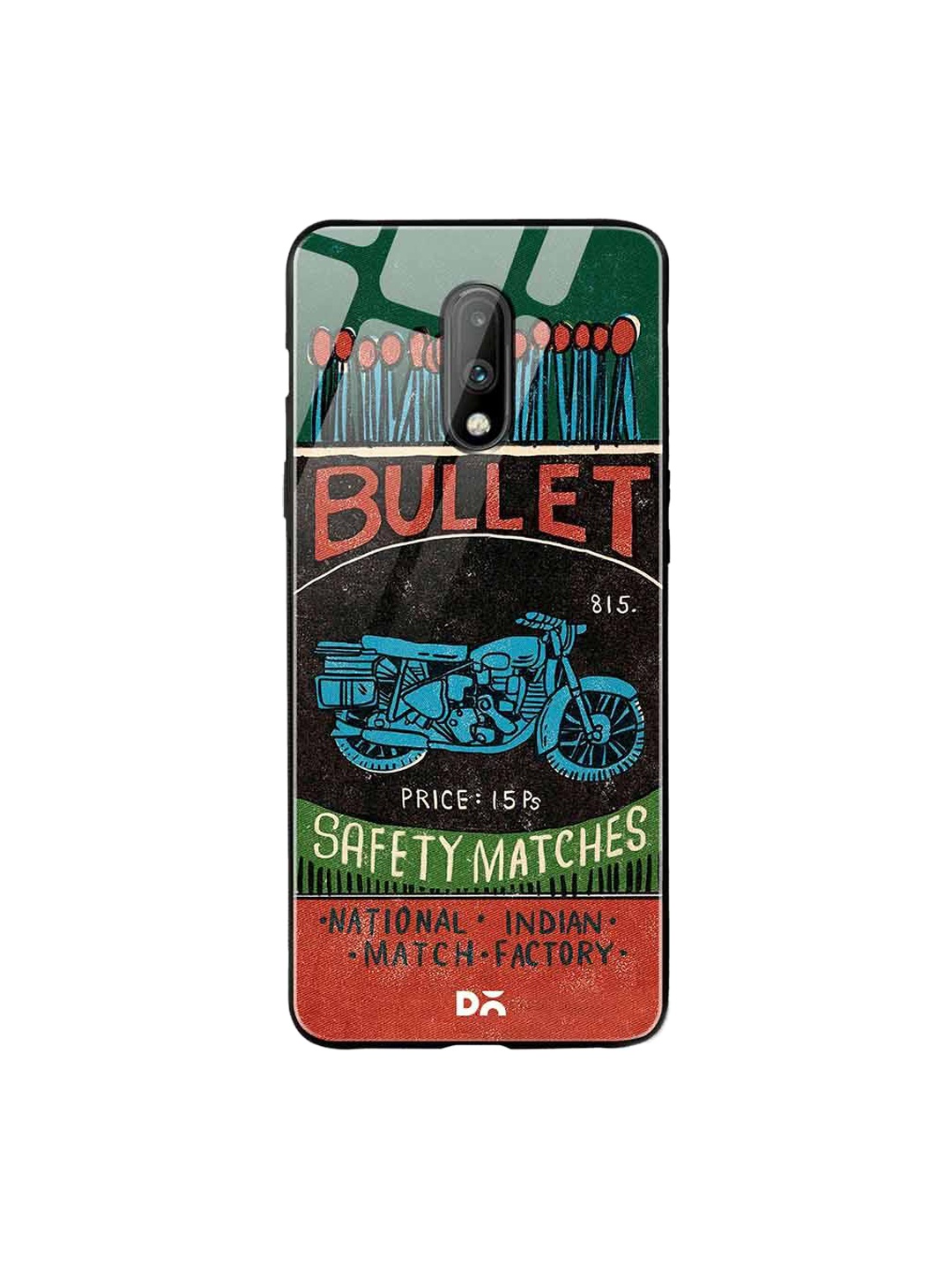

DailyObjects Green & Black Bullet Matchbox OnePlus 7 Glass Case