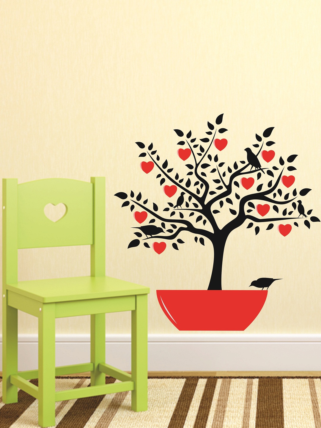 

WALLSTICK Red & Black Tree Large Vinyl Sticker