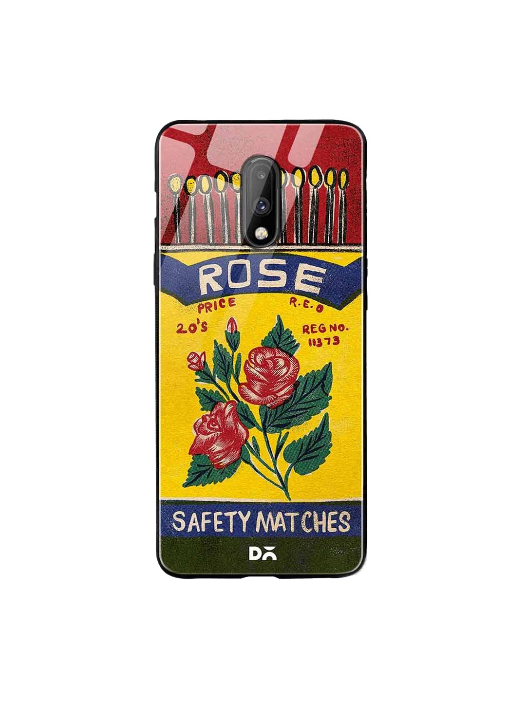 

DailyObjects Red & Yellow Rose Matchbox OnePlus 7 Glass Case