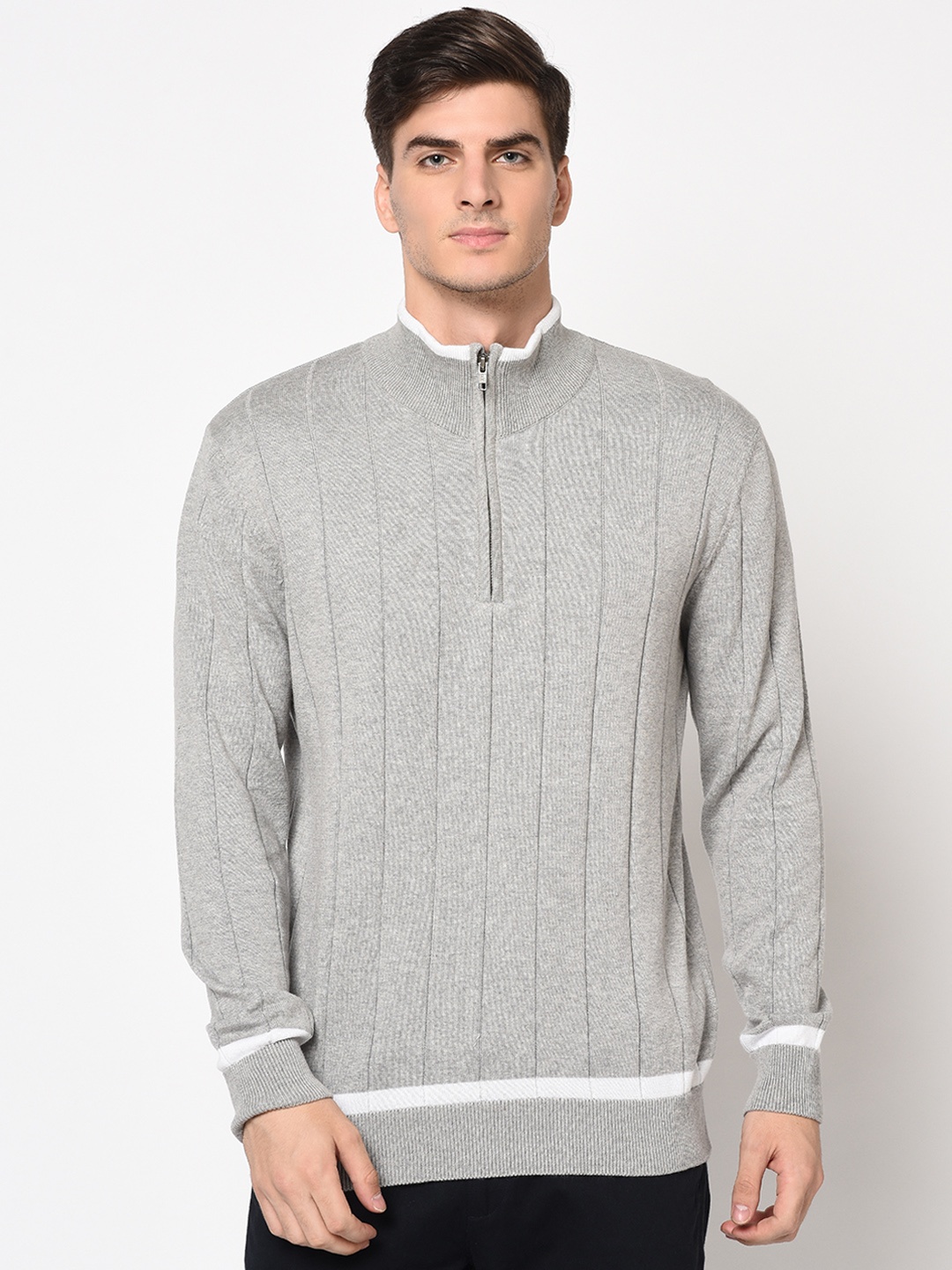 

ARMISTO Men Grey Melange Solid Sweater