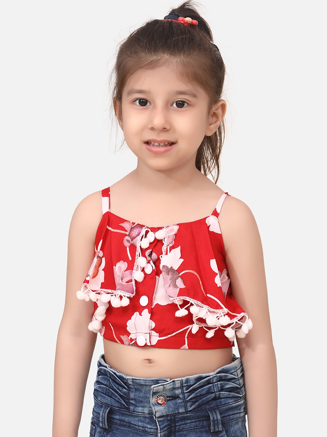

Cutiekins Girls Red Printed Top