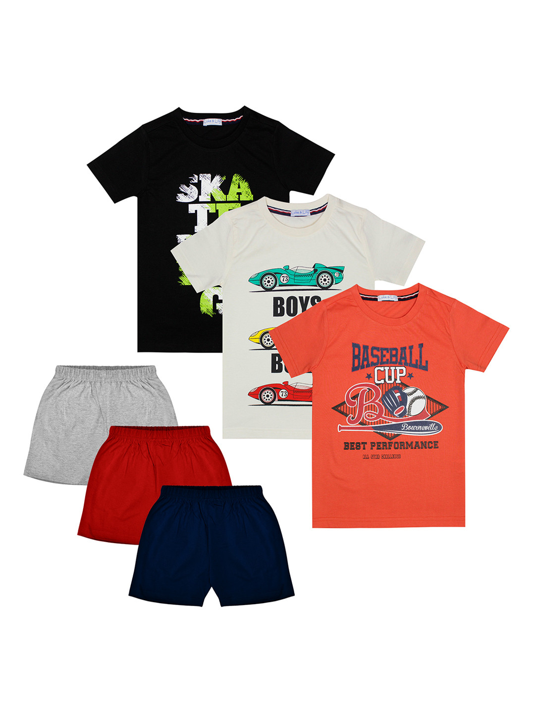

Luke & Lilly Boys Multicoloured Set of 3 Printed T-shirt & Shorts, Multi