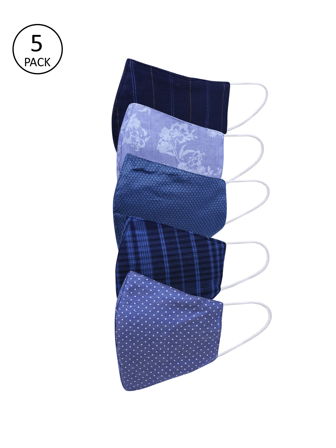 

Be Indi Adults Pack Of 5 Assorted 3-Ply Reusable Cloth Masks