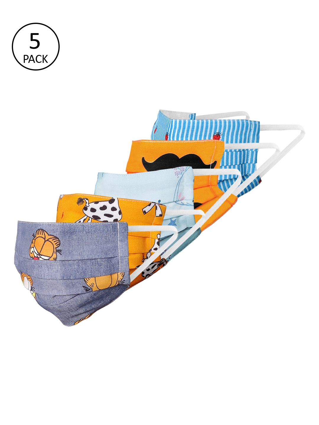 

Ahalyaa Kids 5 Pcs 2 Ply Protective Outdoor Face Masks, Multi