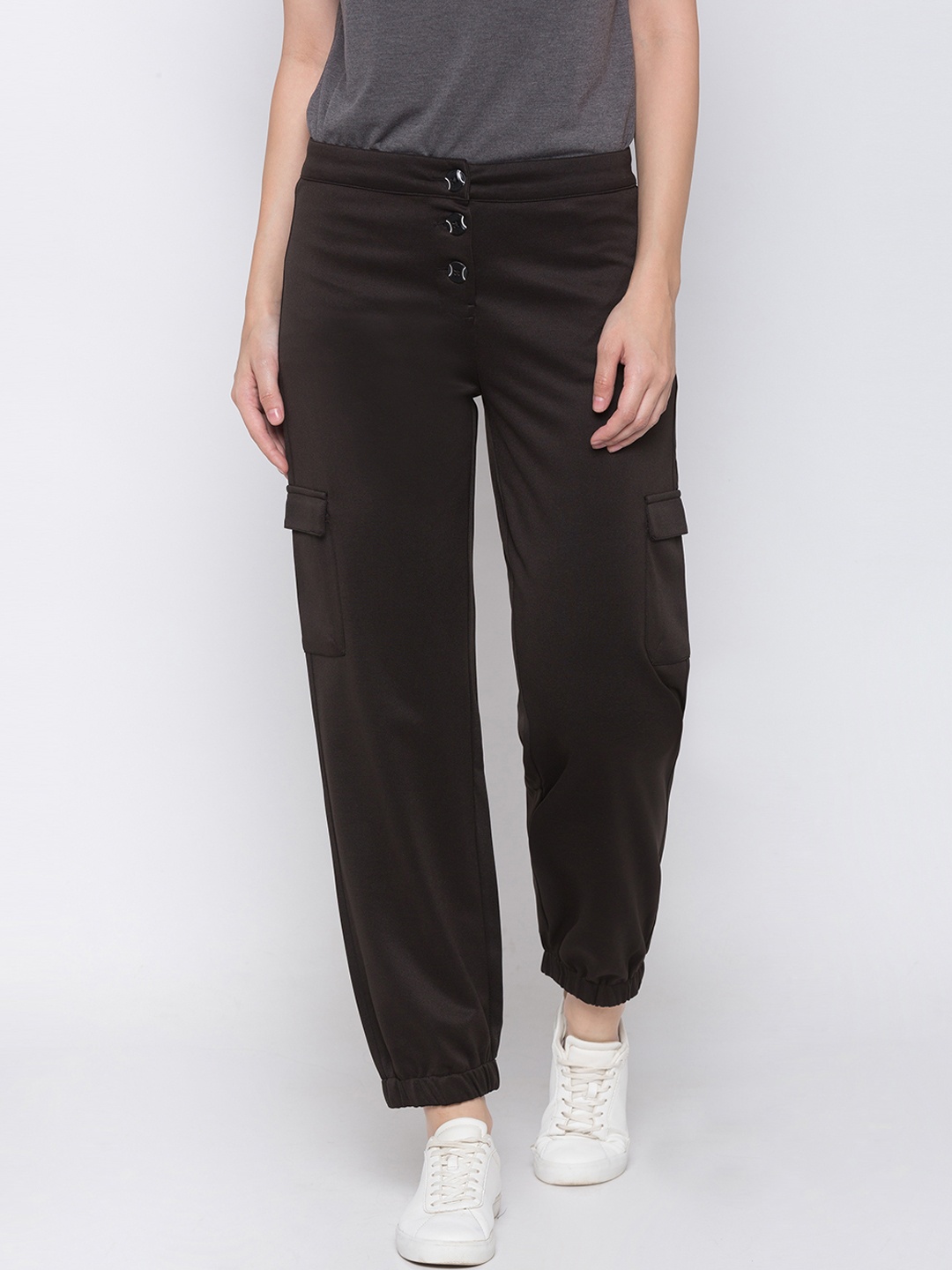 

Globus Women Black Regular Fit Solid Regular Trousers