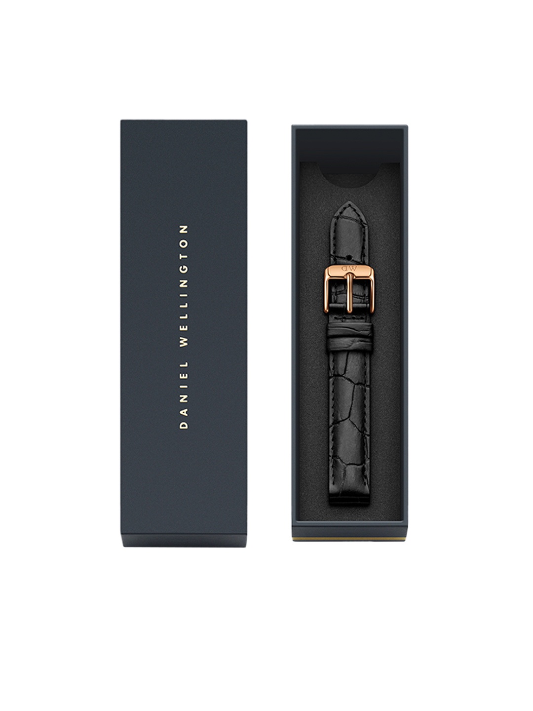 

Daniel Wellington Women Black Textured Leather Petite Reading Watch Strap