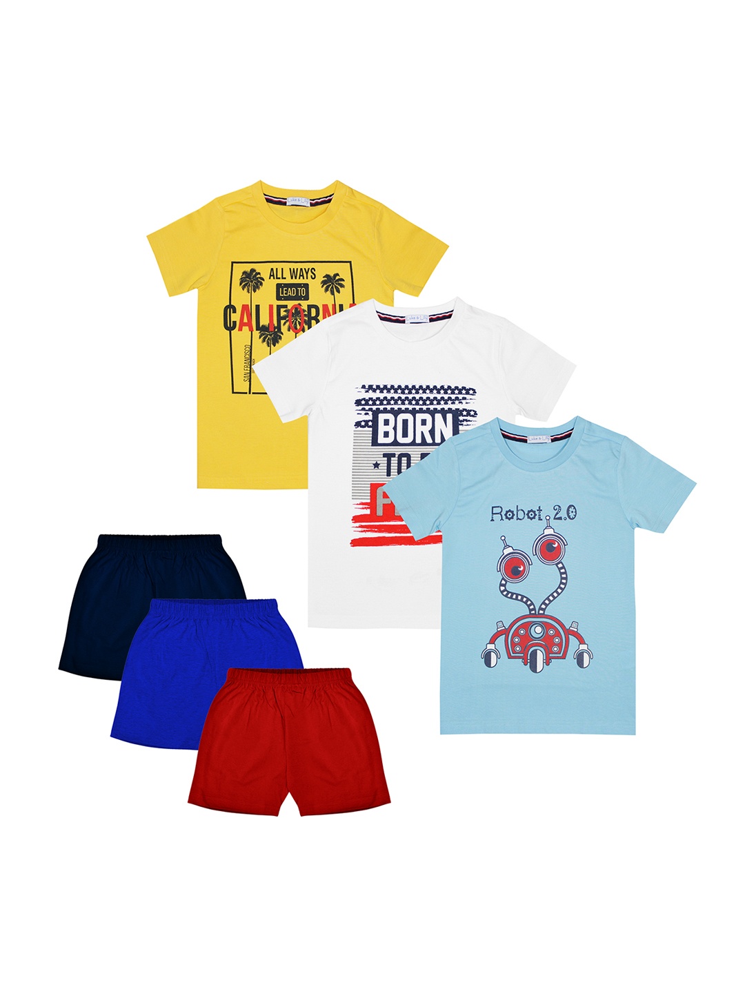 

Luke & Lilly Boys Multicoloured Set of 3 Printed T-shirt & Shorts, Multi