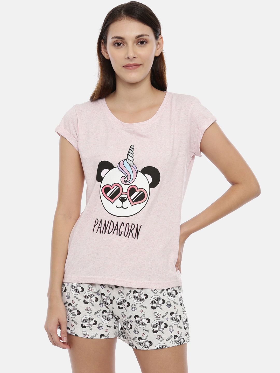 

Snarky Gal Women Pink Printed Night suit