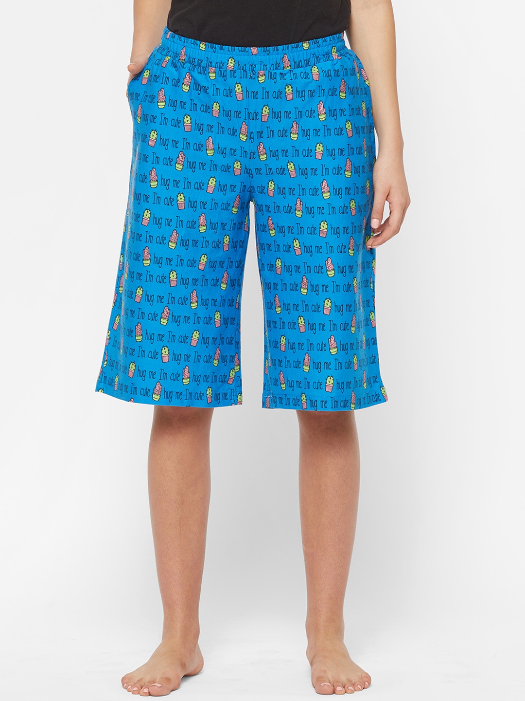 

Mystere Paris Women Blue Loose Fit Printed Culottes