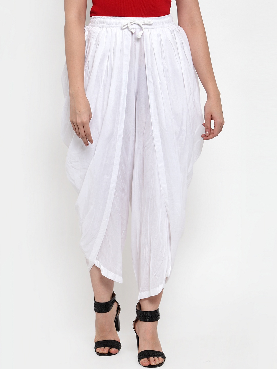 

Jompers Women Off White Solid Dhoti Pants