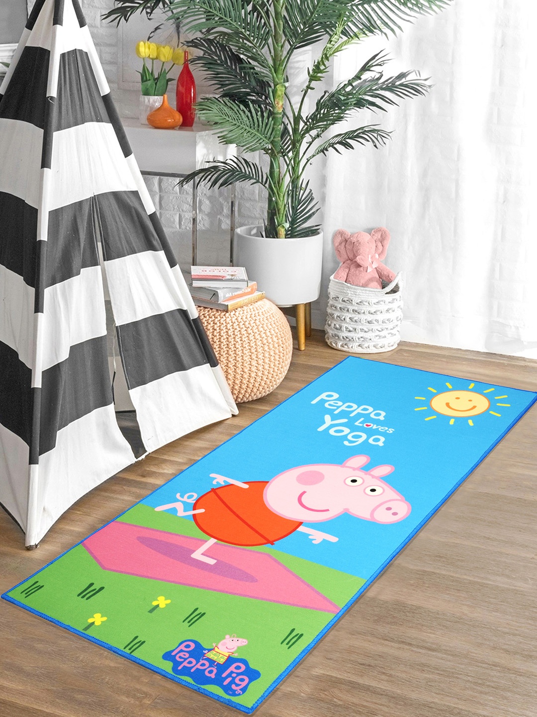 

Saral Home Peppa Pig Soft Microfiber Anti Skid Yoga Mat, Blue