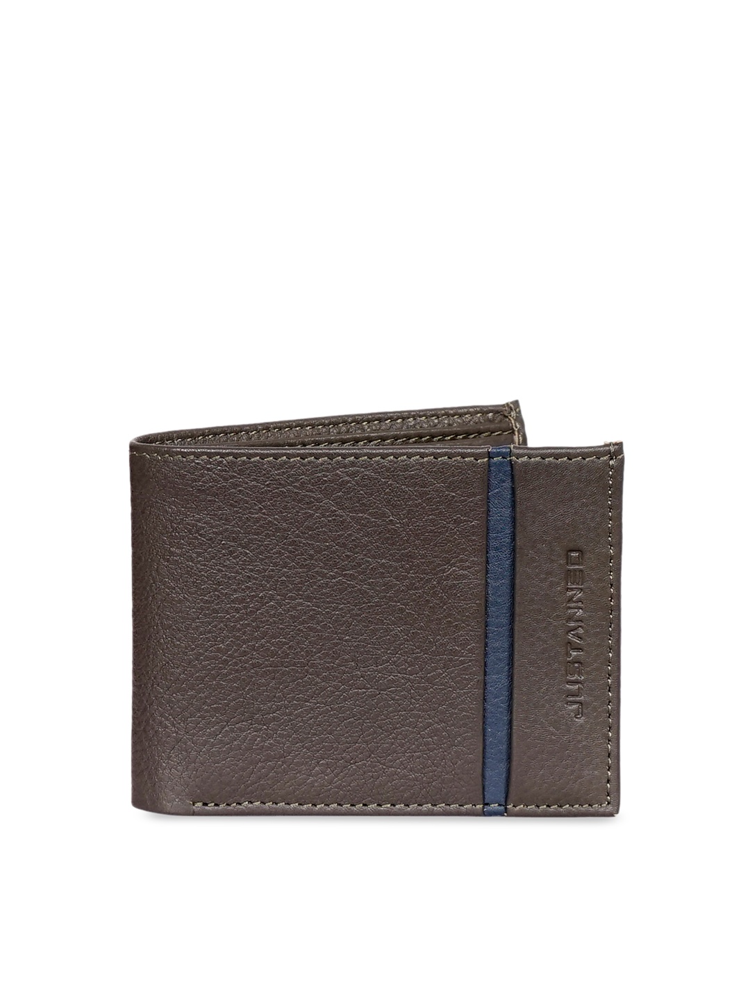 

Justanned Men Brown Solid Leather Two Fold Wallet