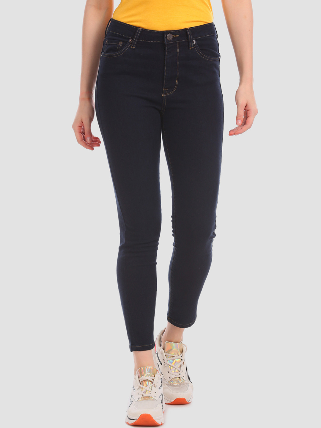 

Aeropostale Women Navy Blue Slim Fit High-Rise Clean Look Stretchable Jeans