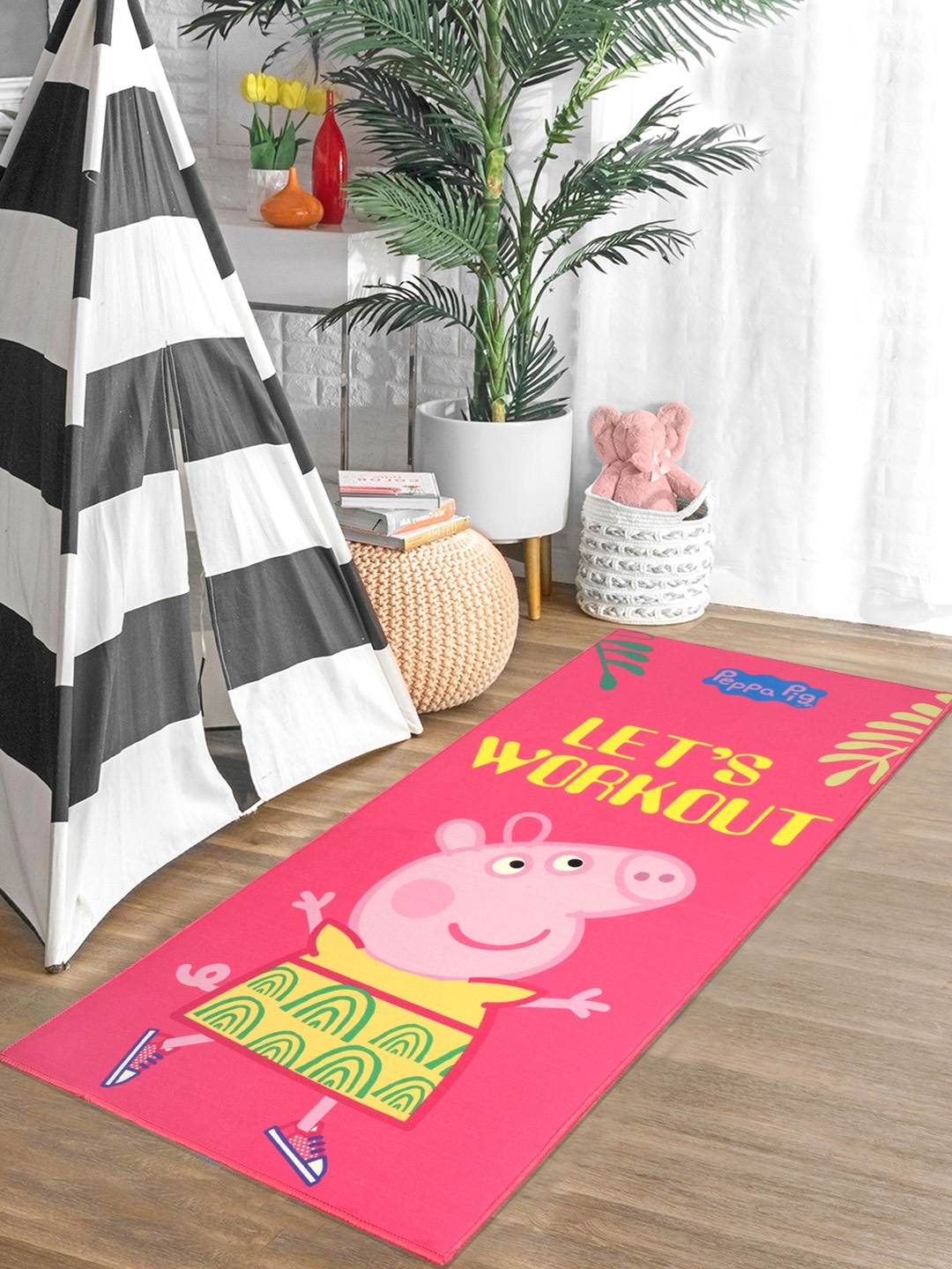 

Saral Home Peppa Pig Soft Microfiber Anti Skid Yoga Mat, Pink