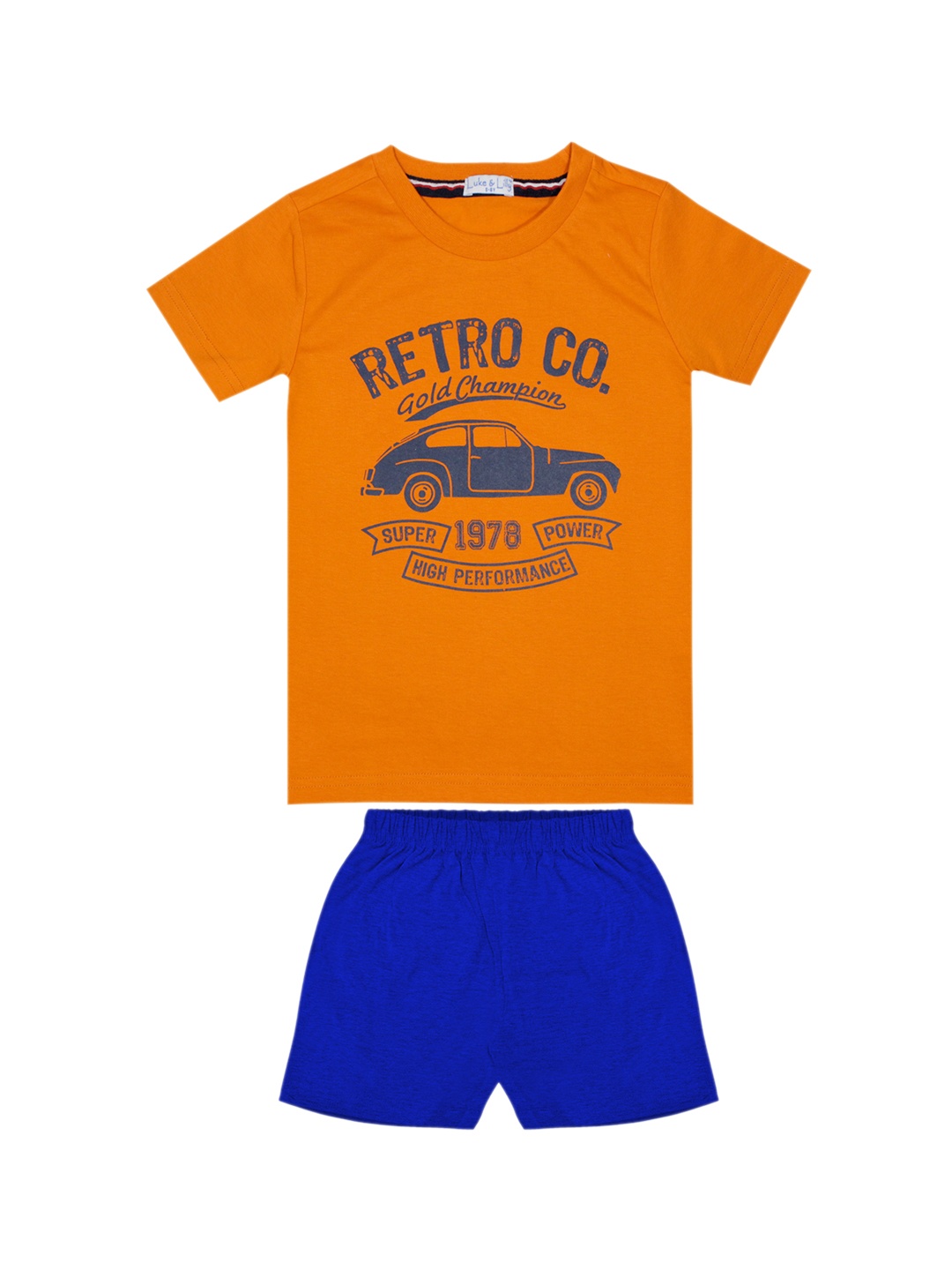 

Luke & Lilly Boys Multicoloured Printed T-shirt with Shorts, Multi
