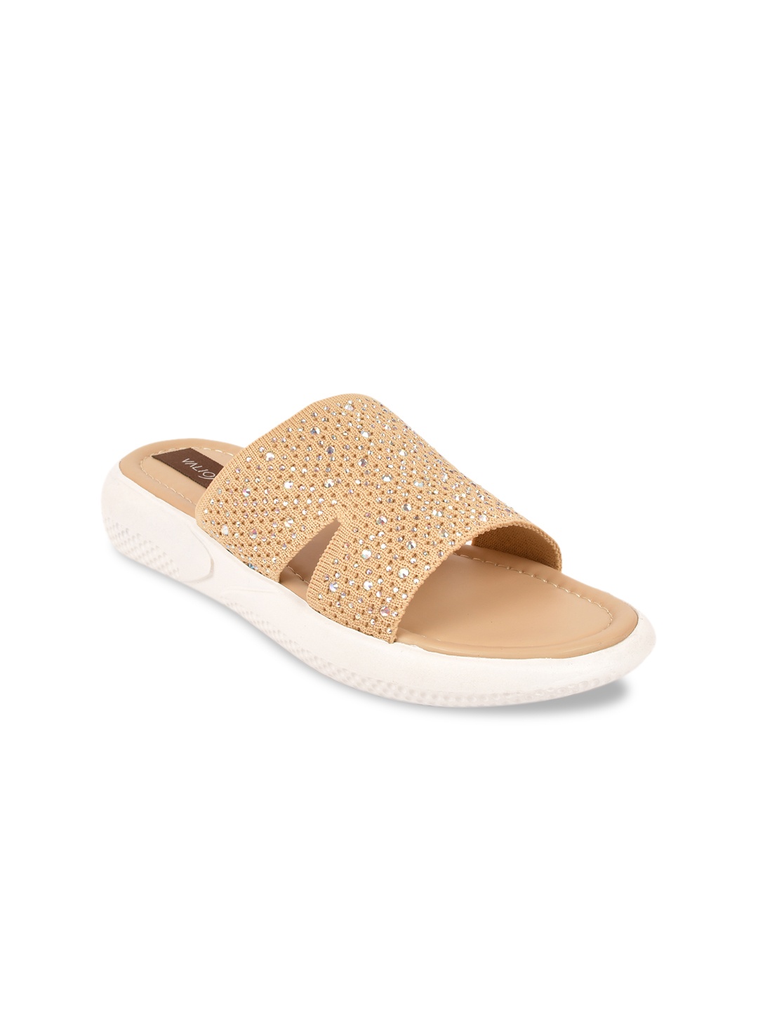 

VALIOSAA Women Beige Embellished Comfort Heels